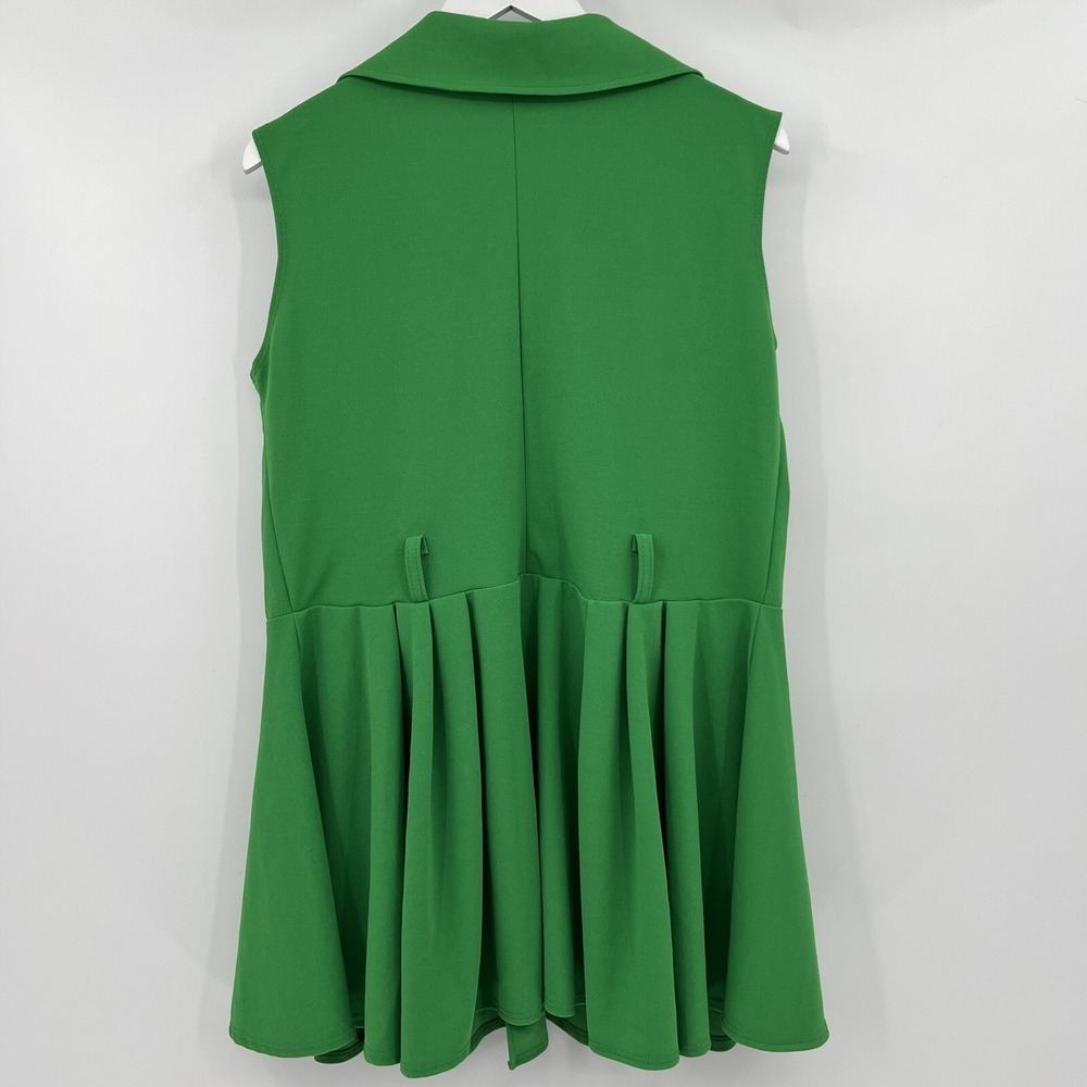 Vamp Deadstock Y2K 90s Women's XL Vintage Green Sleeveless Mini Skater Dress NWT - Picture 5 of 9